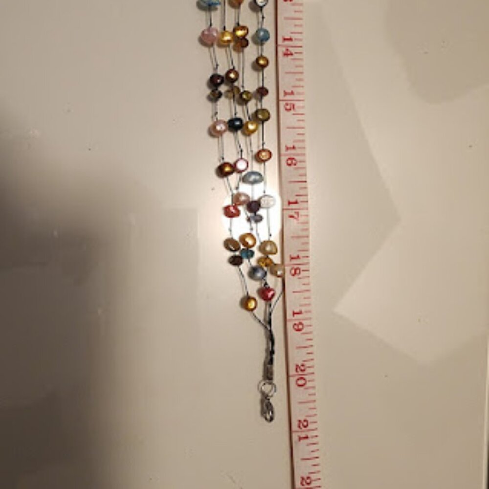 Multi-Strand Colorful Freshwater Pearl Necklace - Picture 6 of 6